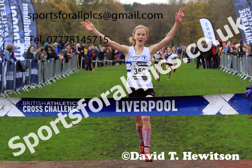 Girls Under-13s, 2022 British Athletics Cross Challenge, Sefton Park, Liverpool.  Photo: David T. Hewitson/Sports for All Pics